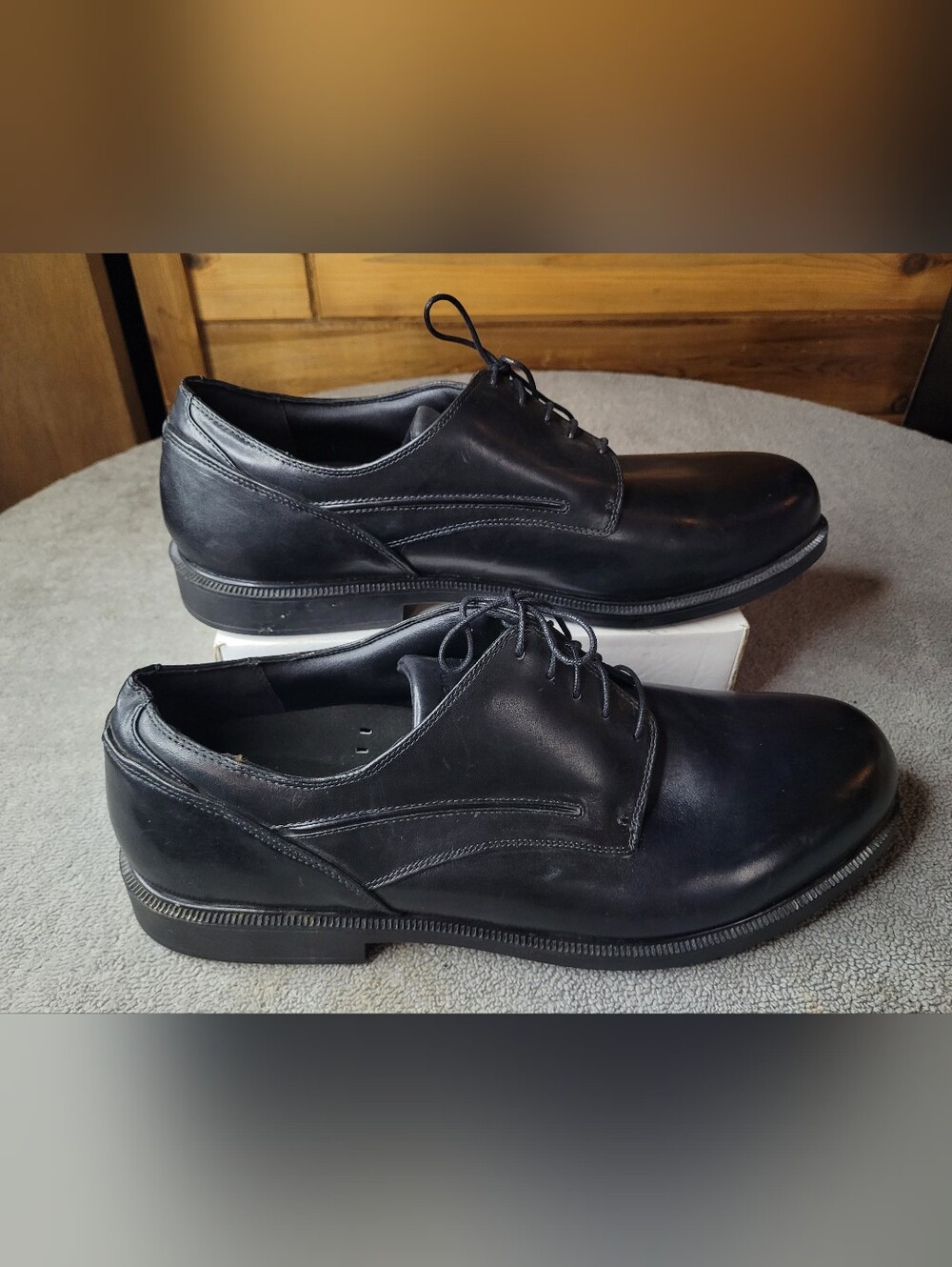 Dunham Burlington Shoes Mens Size 18 6E Black Leather Waterproof Oxford MCT410BK
